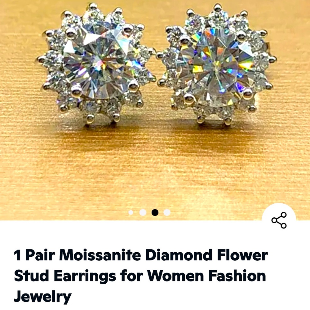 18k moissanite, 2 carat diamond, NWTS